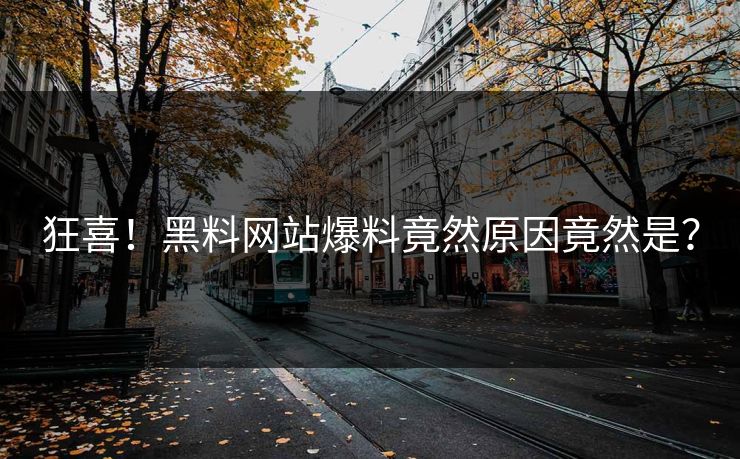 狂喜！黑料网站爆料竟然原因竟然是？