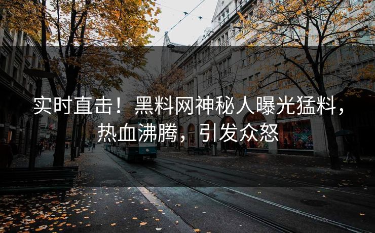 实时直击！黑料网神秘人曝光猛料，热血沸腾，引发众怒