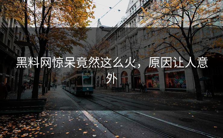 黑料网惊呆竟然这么火，原因让人意外