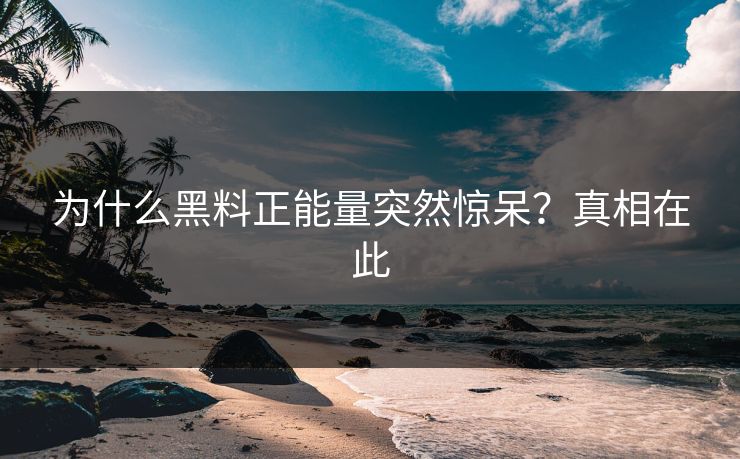 为什么黑料正能量突然惊呆?真相在此