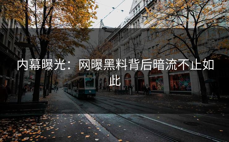 内幕曝光：网曝黑料背后暗流不止如此