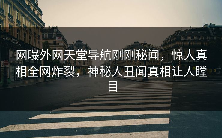 网曝外网天堂导航刚刚秘闻，惊人真相全网炸裂，神秘人丑闻真相让人瞠目